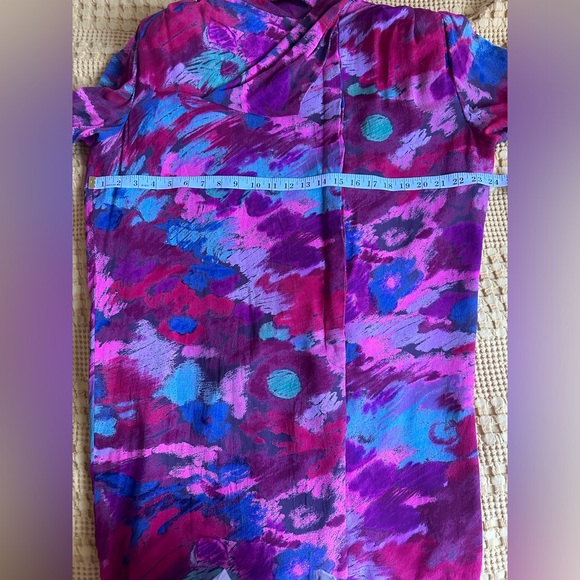 Vintage Ungaro dress,burgundy/pink/blue, size M-L - Picture 8 of 12